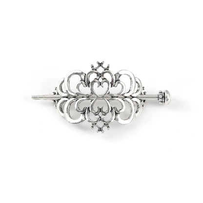 Celtic Knot Heart Hair Stick – Viking Irish Style, Metal Alloy, Silver