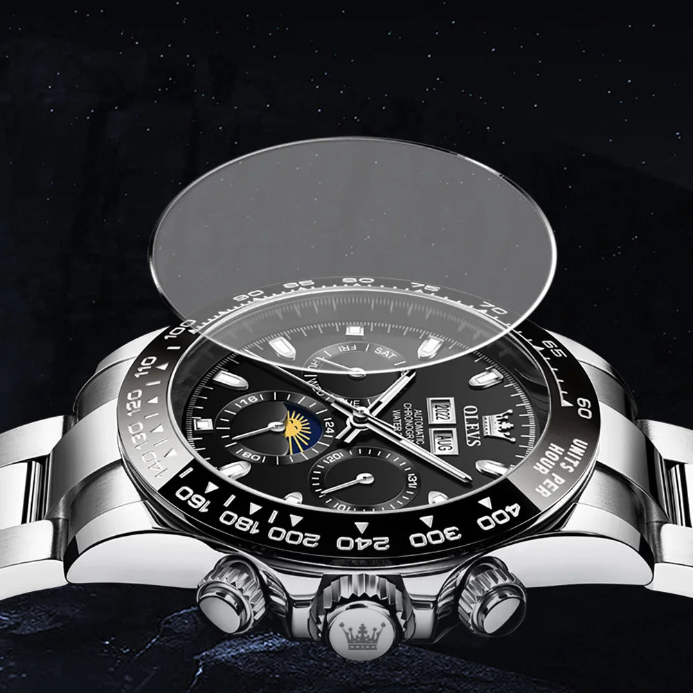 OLEVS 6654 Men's Watch - Automatic Mechanical, Sport, Waterproof, Luminous, Week Calendar