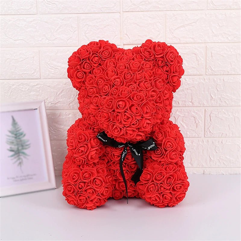 Rose Bear - Eternal Flower Teddy Bear with Gift Box