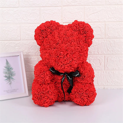 Rose Bear - Eternal Flower Teddy Bear with Gift Box