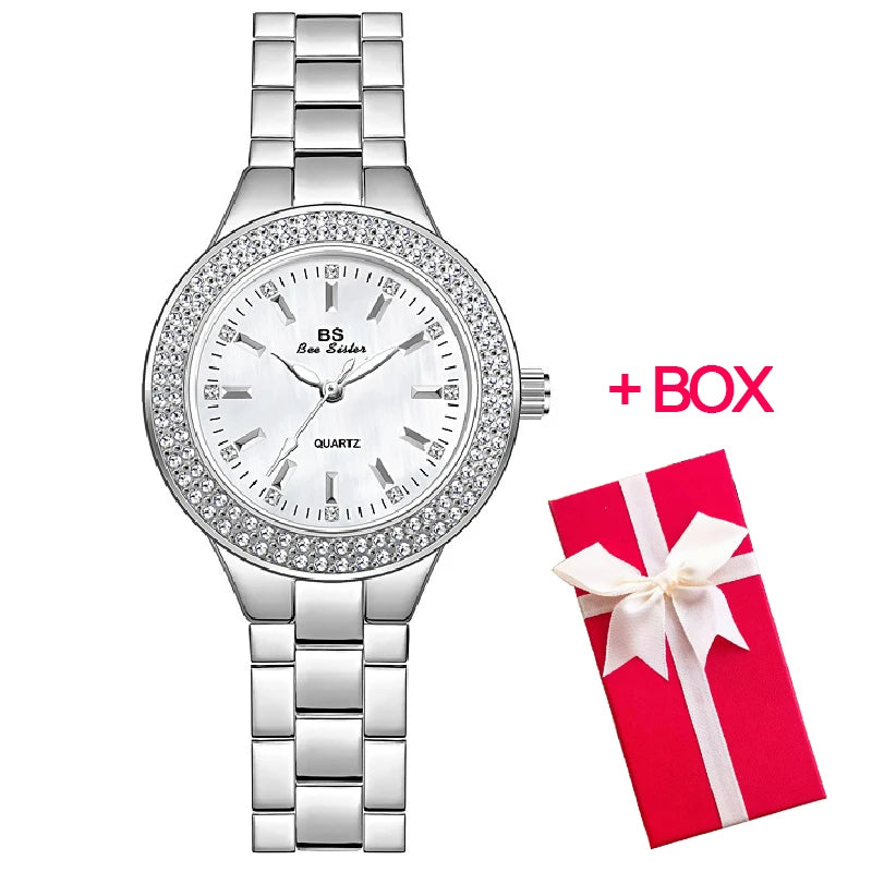 Women’s Stainless Steel Quartz Watch, Gold and Silver Options