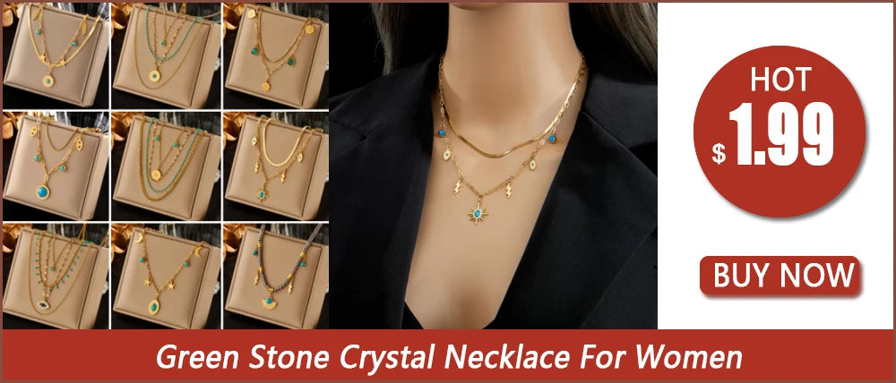Gold Stainless Steel Chain Necklace & Bracelet Set