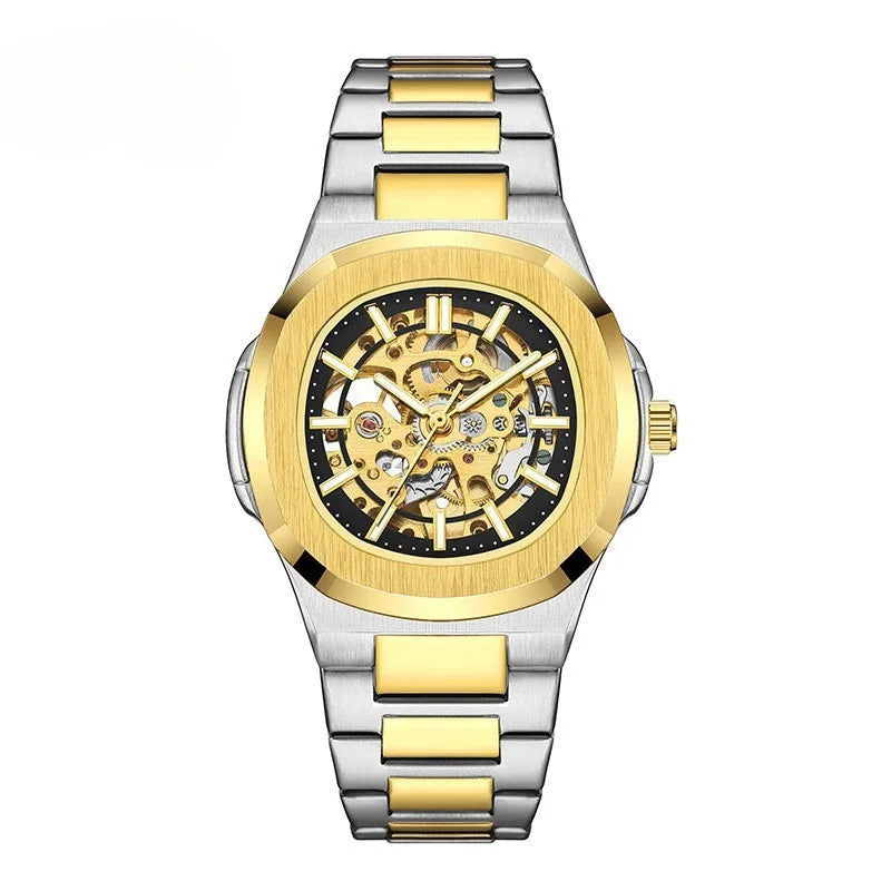 Gorben Automatic Skeleton Watch with Stainless Steel Band and Sapphire Crystal