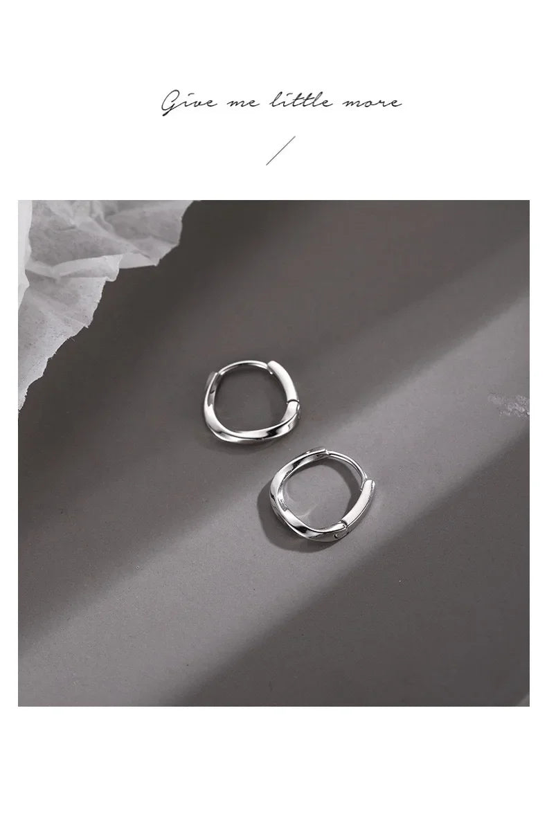925 Sterling Silver Round Earrings - Simple Elegant Design