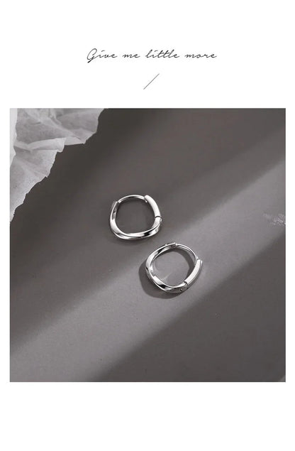 925 Sterling Silver Round Earrings - Simple Elegant Design