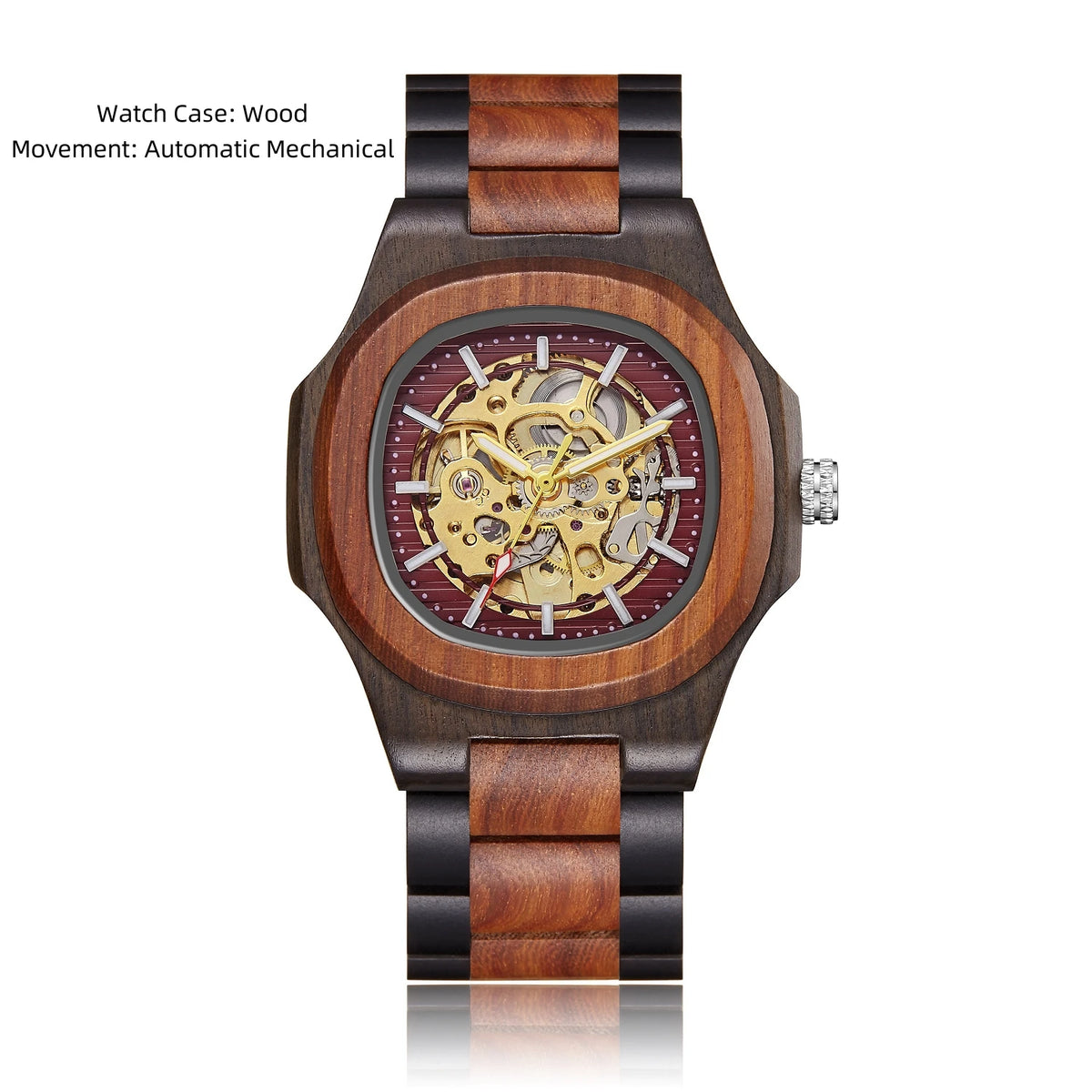 Gorben Automatic Skeleton Watch with Stainless Steel Band and Sapphire Crystal