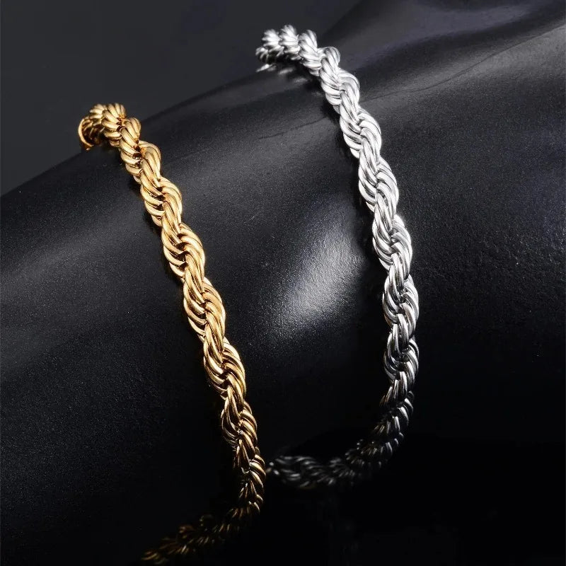 18K Gold Plated Sterling Silver Chain Bracelet