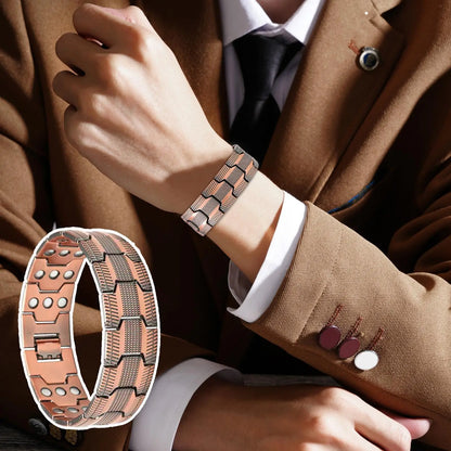 Men's Copper Magnetic Therapy Bracelet – 57 Magnets, Adjustable