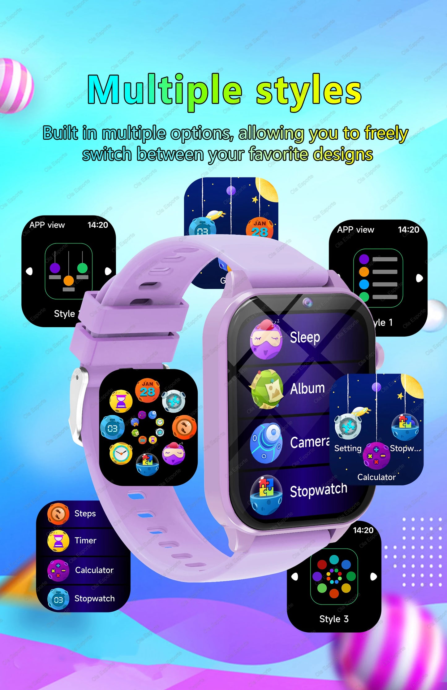 Kids Smart Watch - 1.83" Display 18 Games Sleep Monitor Camera