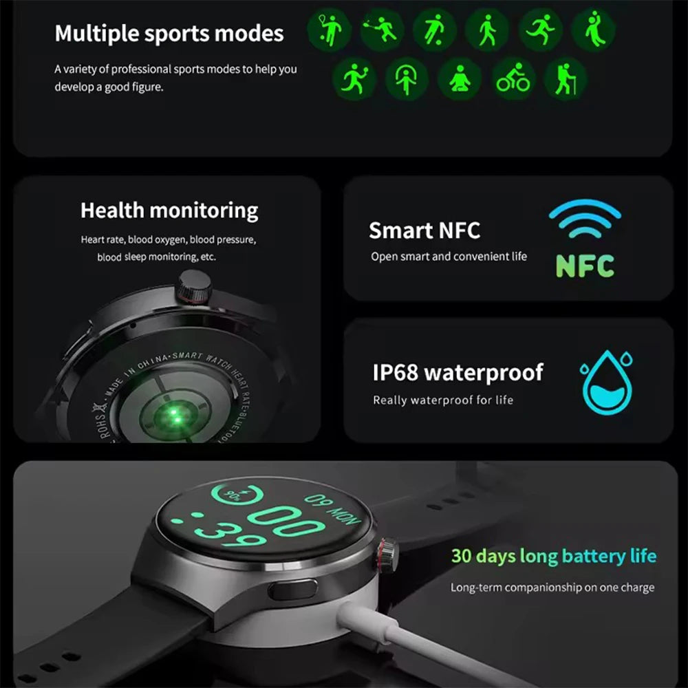 Smart Watch 6 Pro - 1.46" AMOLED NFC Heart Rate IP68 Bluetooth Call