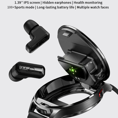2-in-1 Smartwatch with TWS Earbuds - 1.39" IPS, Heart Rate, IP67, Bluetooth 5.0, 300mAh