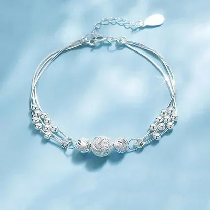 925 Sterling Silver Heart Necklace & Bracelet Set - Blue Crystal