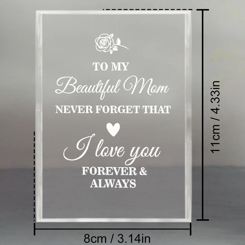 Mom Keepsake Gift Plaque – Retro Plastic Sign, 4 Designs, Ages 14+