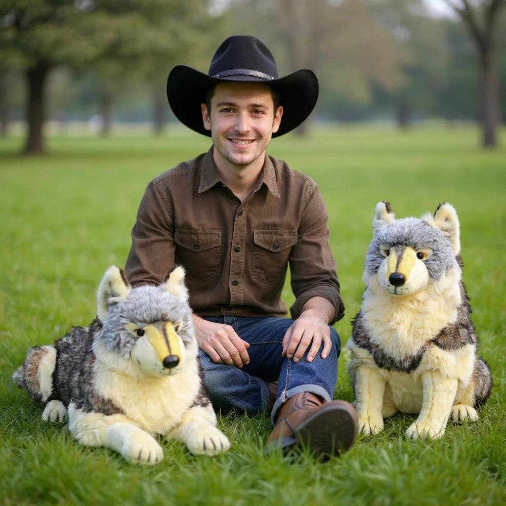 Ultra-Realistic Wolf Plush Toy - PP Cotton Soft Pillow Gift