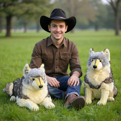 Ultra-Realistic Wolf Plush Toy - PP Cotton Soft Pillow Gift