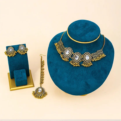 Ethnic Jewelry Set - Necklace, Earrings & Headchain