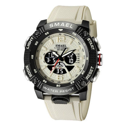 SMAEL 8058 Men’s Analog-Digital Sports Watch with Dual Time and Alarm