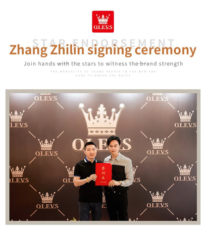 OLEVS 5513 Couple Watch - Stainless Steel, Waterproof, Luxury Gold Diamond, Lover's Pair