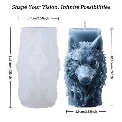 Wolf Head Silicone Mold - 11.3cm Candle Resin Soap Craft