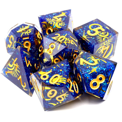 7-Piece Sharp Edge Resin DnD Dice Set – RPG Polyhedral