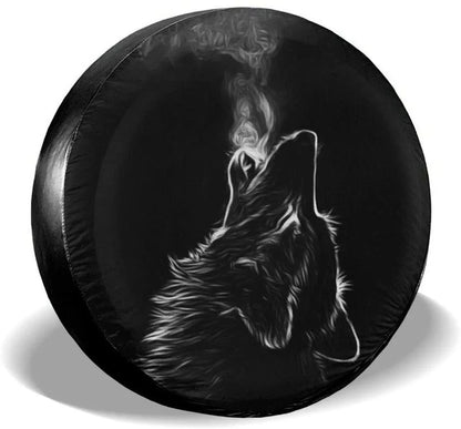 3D Wolf Spare Tire Cover - Polyester Waterproof Dustproof Universal