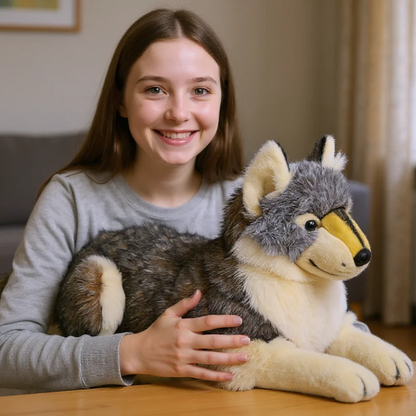 Ultra-Realistic Wolf Plush Toy - PP Cotton Soft Pillow Gift