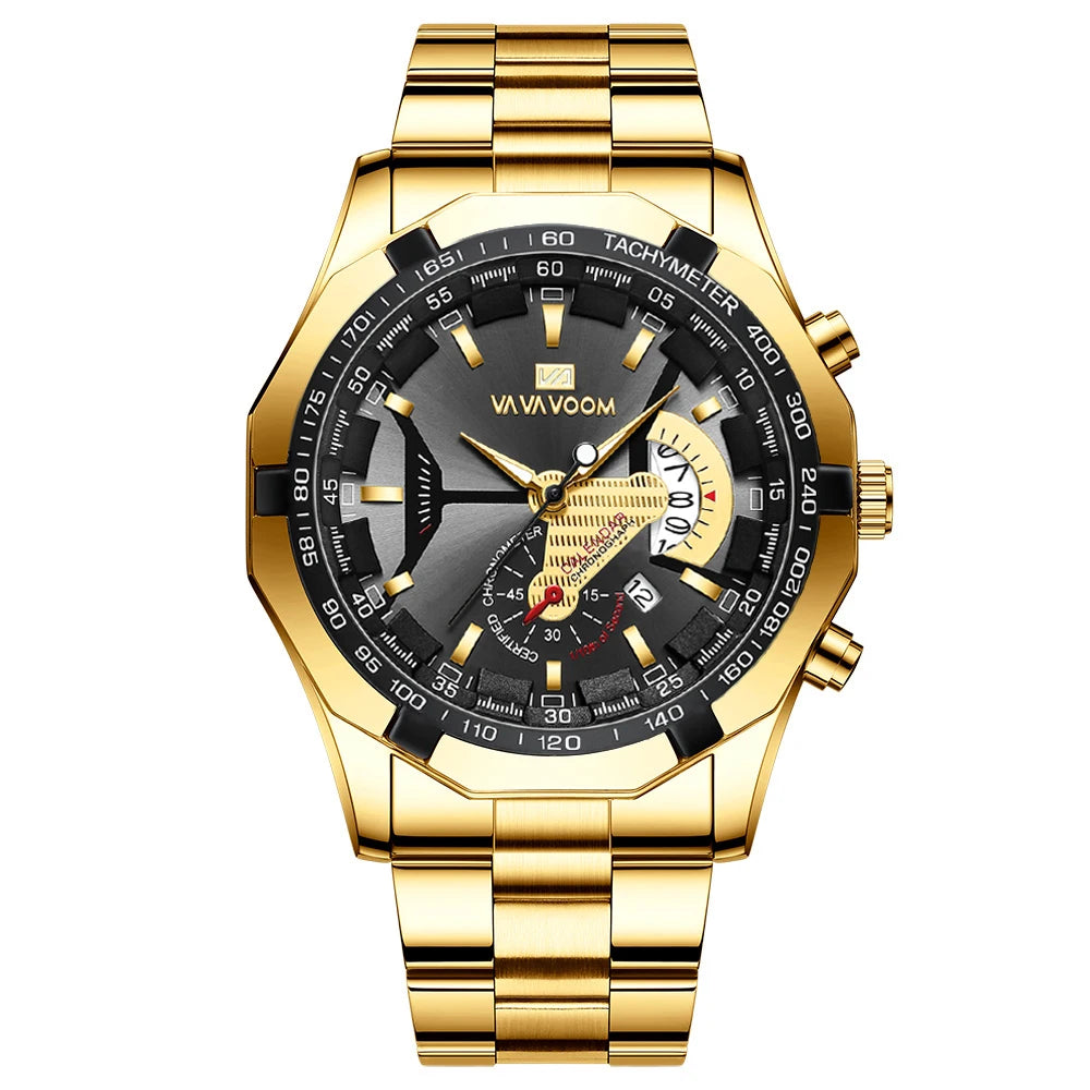 VA VA VOOM VA-238 Men’s Sport Quartz Watch with Stainless Steel Band