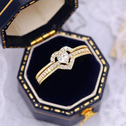 Modyle 925 Sterling Silver Heart Zirconia Ring – Wedding