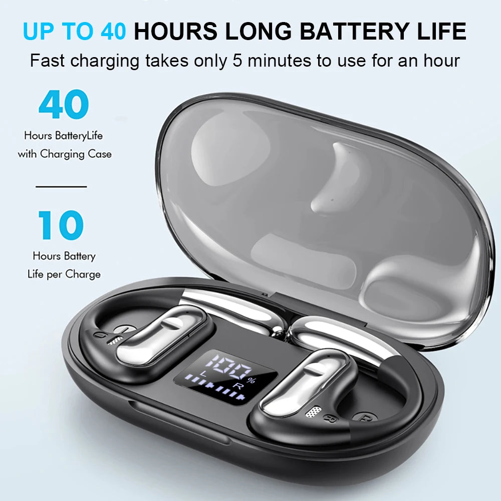 TWS Wireless Ear Hook Earbuds - Bluetooth 5.3, HiFi Stereo, Sport Gaming