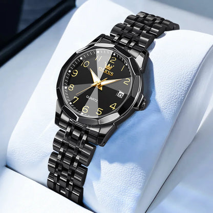 OLEVS 9931L Elegant Fashion Watch - Luxury, Waterproof, Stainless Steel, Luminous Date