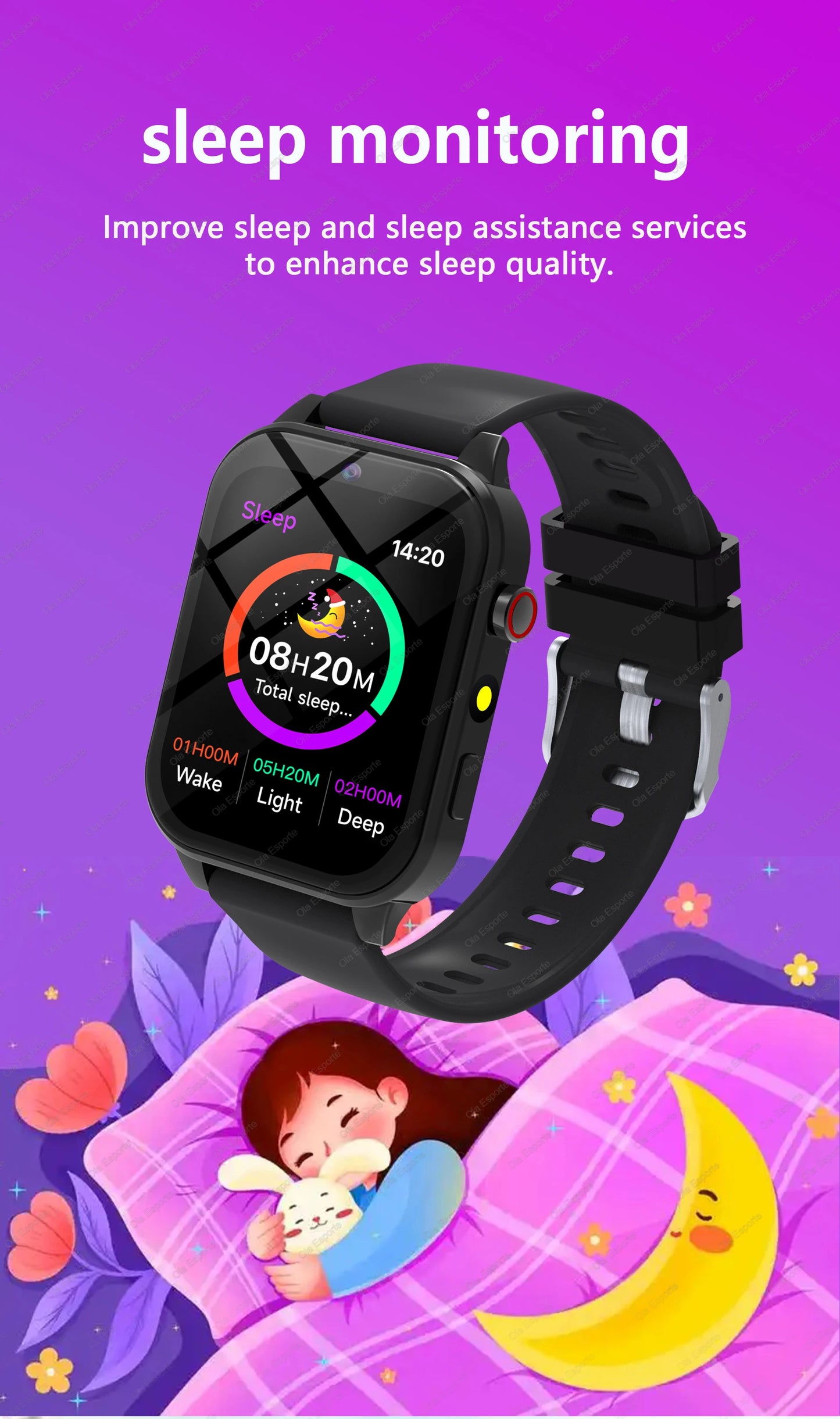 Kids Smart Watch - 1.83" Display 18 Games Sleep Monitor Camera