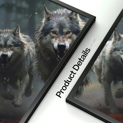 Running Wolf Canvas Poster - Waterproof Ink Spray Painting Wall Art