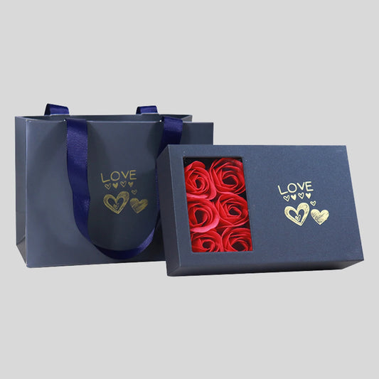 Valentine's Rose Gift Box - 6-Piece Jewelry Set with Eternal Flower