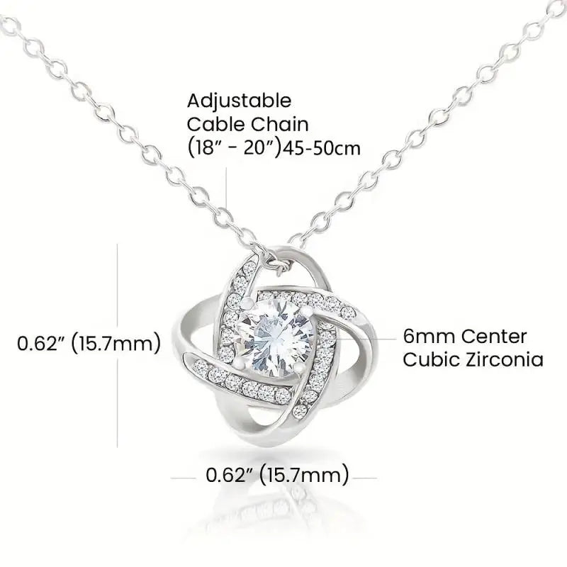 Cubic Zirconia Pendant Necklace – Copper, Silver Tone, 45cm