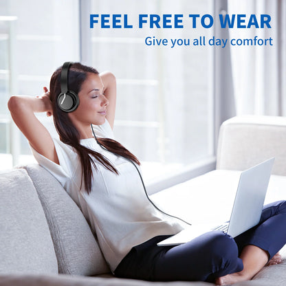 Wireless Bluetooth Headset - AI Noise Cancelling, 30H Battery, Dual Connection