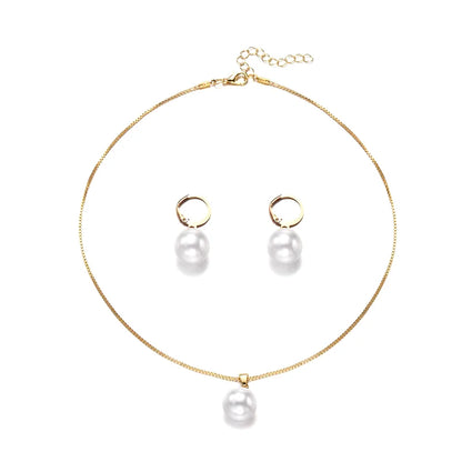 Pearl Jewelry Set - Necklace & Earrings