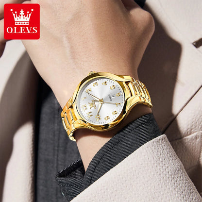 OLEVS 3650 Men’s Quartz Watch with Luminous Hands and Week Display