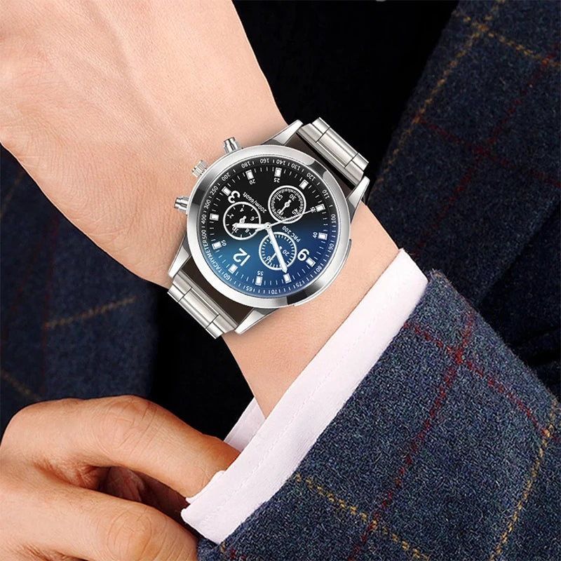 Men's Business Watch - Steel Band Quartz with Bracelet