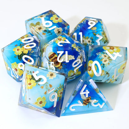 7-Piece Sharp Edge Resin DnD Dice Set – RPG Polyhedral