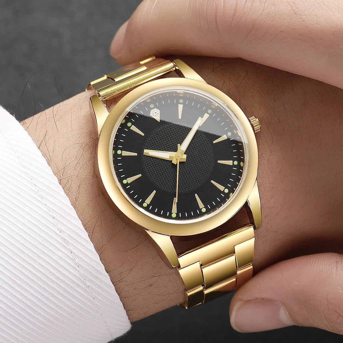 2pcs Couples Quartz Watch Set - Alloy, Numberless Dial, Fashion Casual, No Box