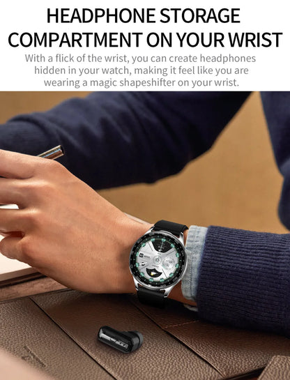 2-in-1 Smartwatch with TWS Earbuds - 1.39" IPS, Heart Rate, IP67, Bluetooth 5.0, 300mAh