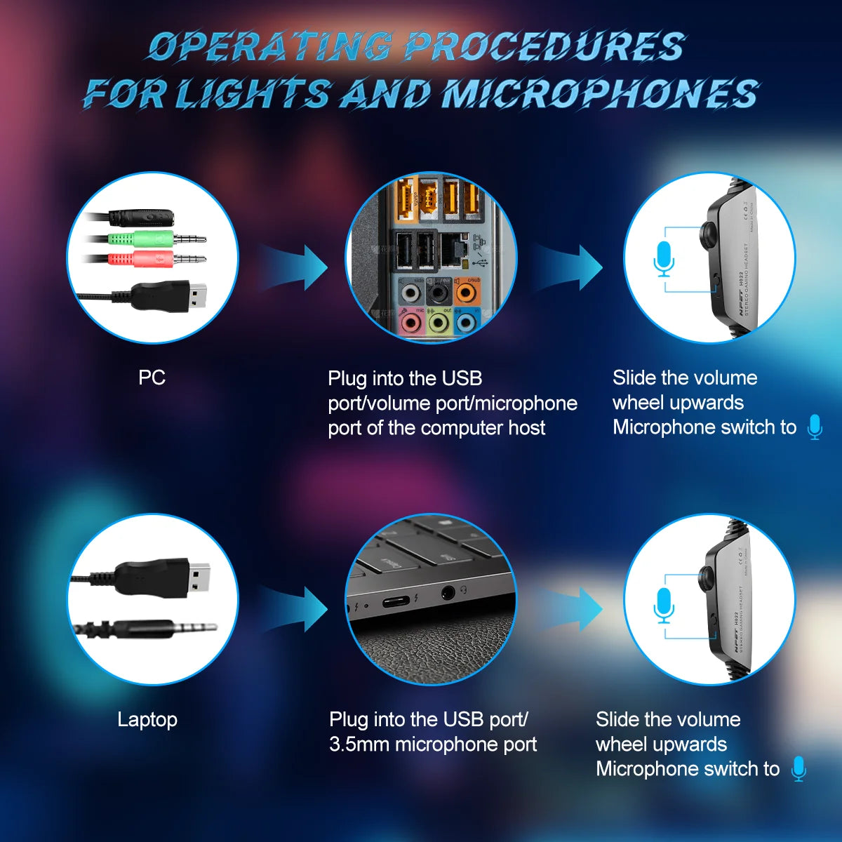 NPET HS10 Wired Gaming Headset - 3.5mm, Bass Stereo, 120° Adjustable Mic