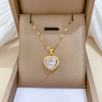 Titanium Steel Heart Necklace - Korean Minimalist Jewelry