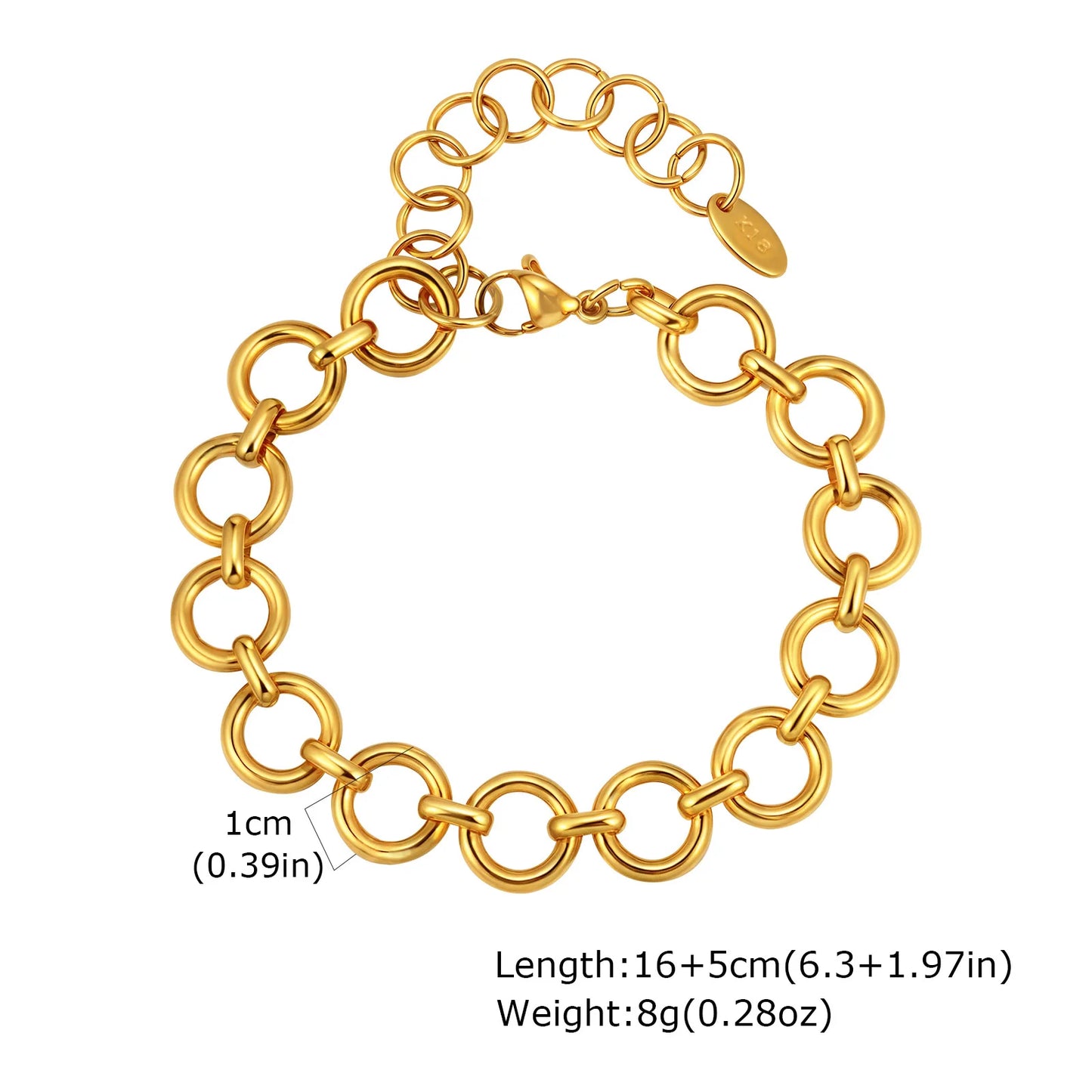 Gold Stainless Steel Chunky Link Chain Bracelet