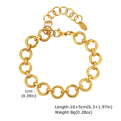Gold Stainless Steel Chunky Link Chain Bracelet