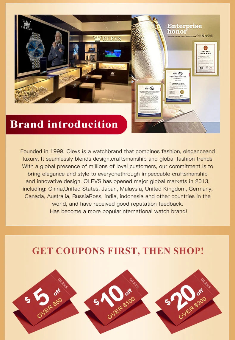 OLEVS 9931 Men's Watch - Rhombus Mirror, Waterproof, Luminous, Stainless Steel, Date Week