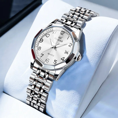 OLEVS 9931L Elegant Fashion Watch - Luxury, Waterproof, Stainless Steel, Luminous Date
