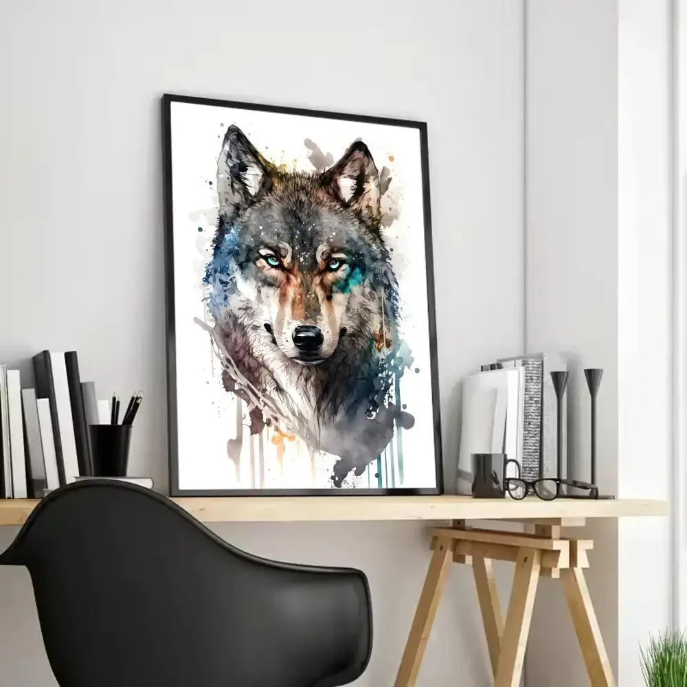Black Wolf Canvas Poster - HD Print Wall Art Scroll Painting