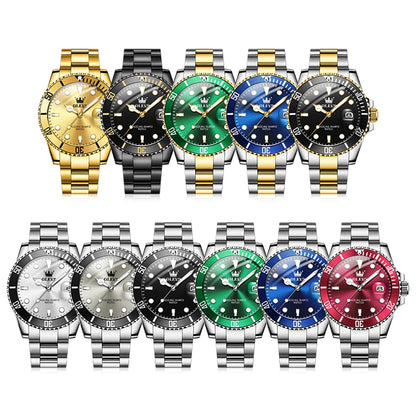 OLEVS 5885 Men's Watch - Original Brand, Waterproof, Stainless Steel, Automatic Date, Gifts