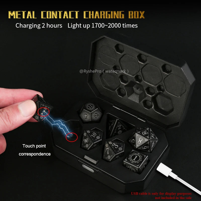LED Dice Set - Light-Up D&D Polyhedral Dice